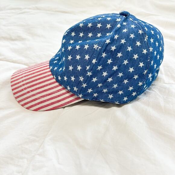 Stars & Stripes Red White Blue American Flag Baseball Cap Adjustable 100% Cotton - Picture 2 of 5